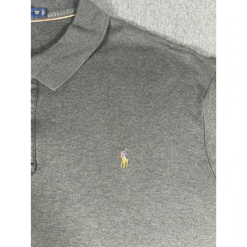 Polo Ralph‎ Lauren Long Sleeve Polo Shirt Men XL Classic Fit Gray Flesh Pony 4XB